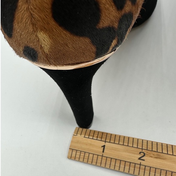 Vince Camuto Black Suede Leopard Print Ankle Booties Heels Women's 8.5M - Picture 7 of 13